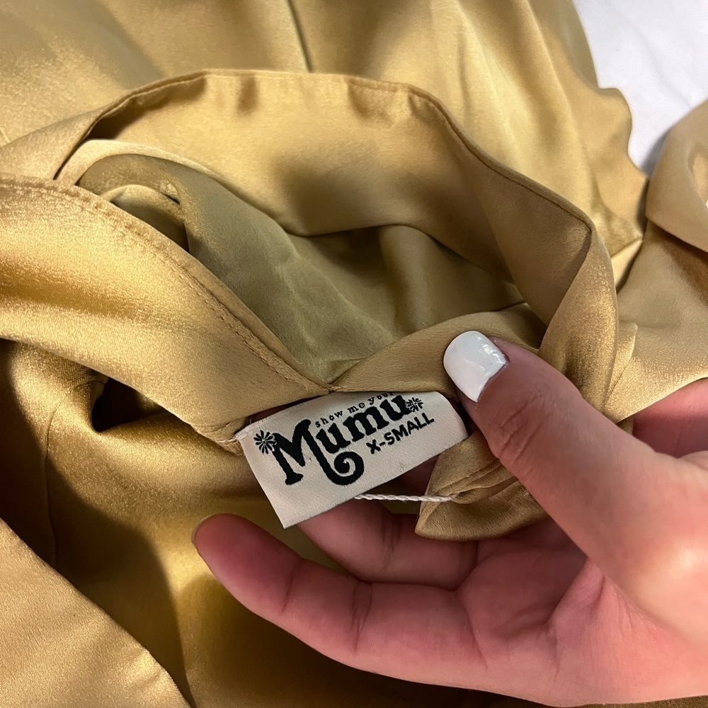 NWT Show Me Your Mumu Jenn Maxi Dress True Gold xs - Picture 5 of 6
